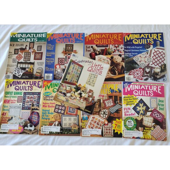 Miniature Quilts Pattern Magazines 9 Vintage 90s Lot Including Premier Issue - Picture 1 of 6